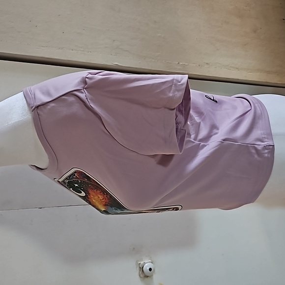 Upcycled Purple Crop Top  Hot Mess Express Graphic Tee Handmade OOAK Size L - Picture 10 of 17